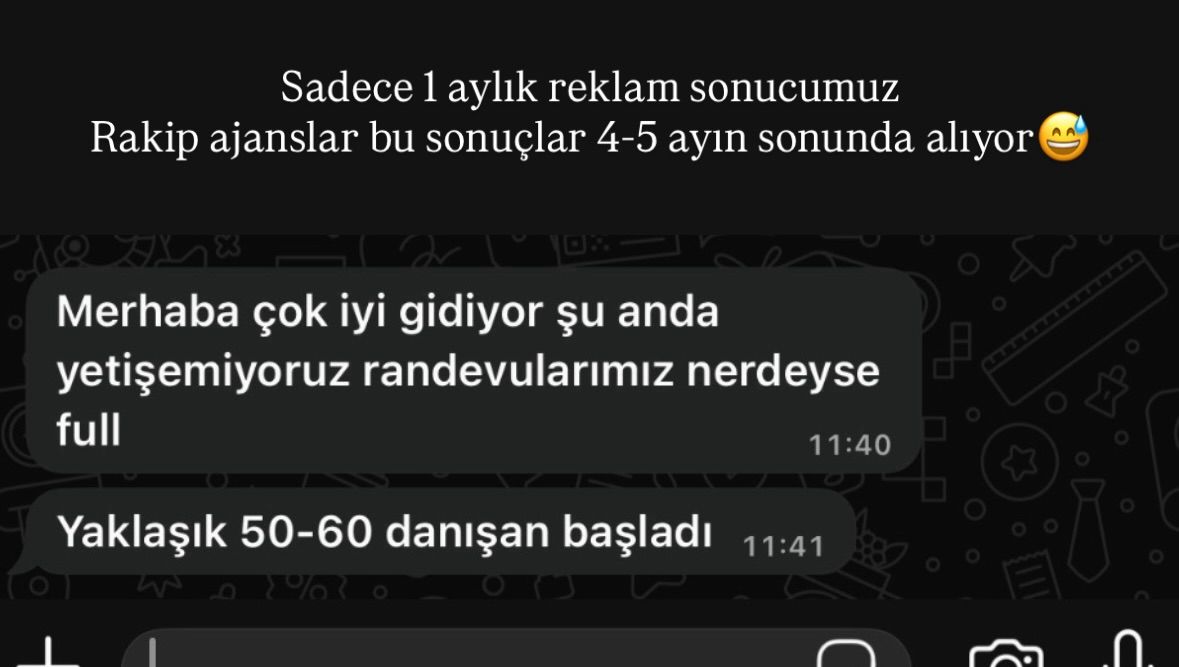 1 aylık reklam — 50-60 danışan başladı