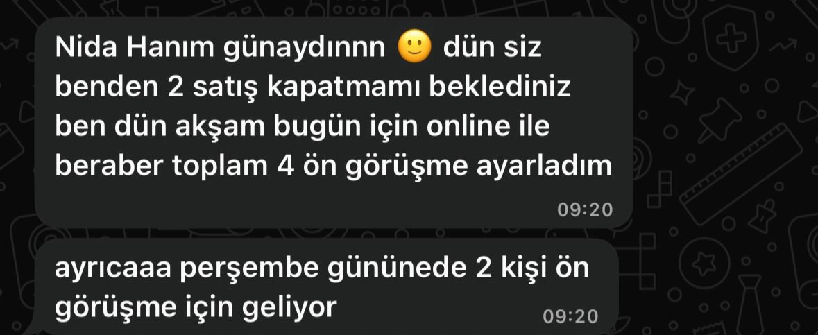 4 ön görüşme — sabah erken